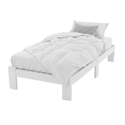 Bed Frame King Single Size Wooden White Jade
