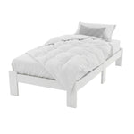 Bed Frame King Single Size Wooden White Jade