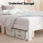 Bed Frame King Single Size Wooden White Jade