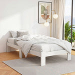 Bed Frame King Single Size Wooden White Jade
