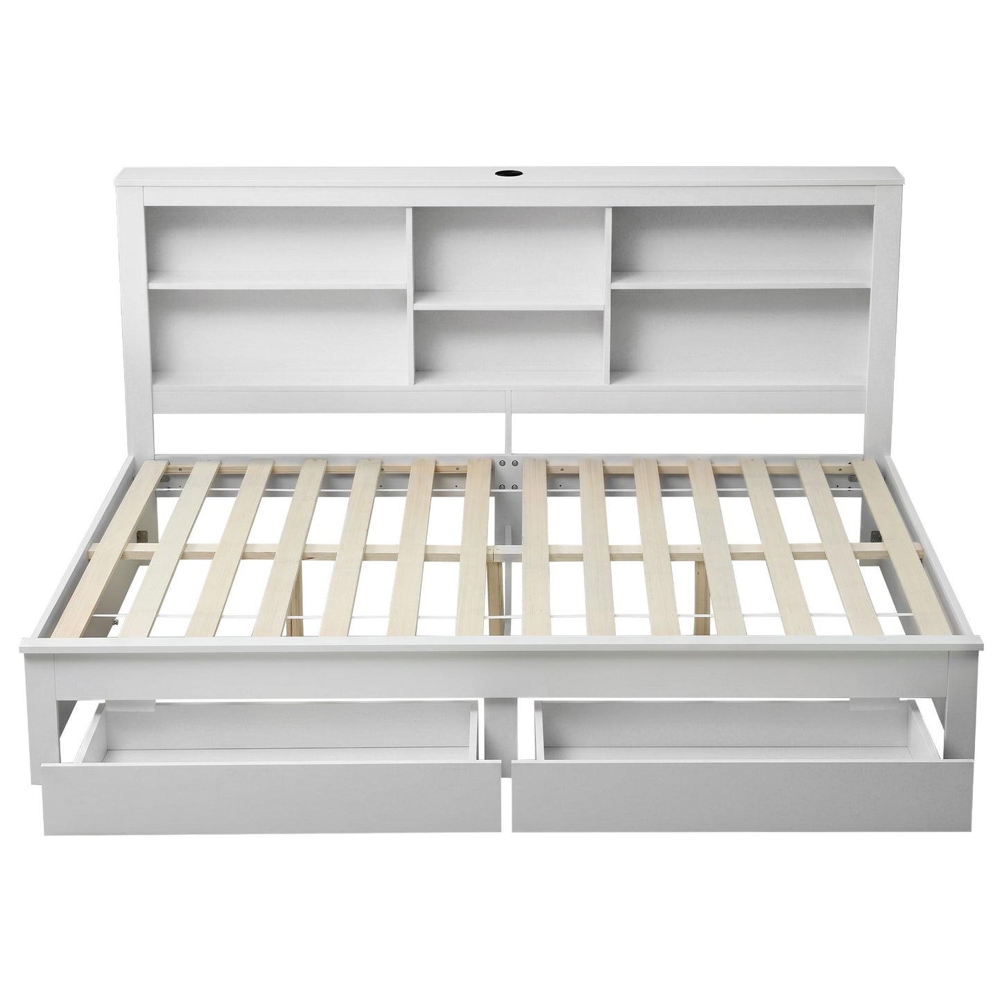 Double Bed Frame Storage Headboard Drawers | HomeAndLiving
