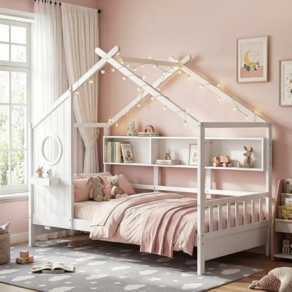 Kids Single Bed Frame White 195x99x170cm