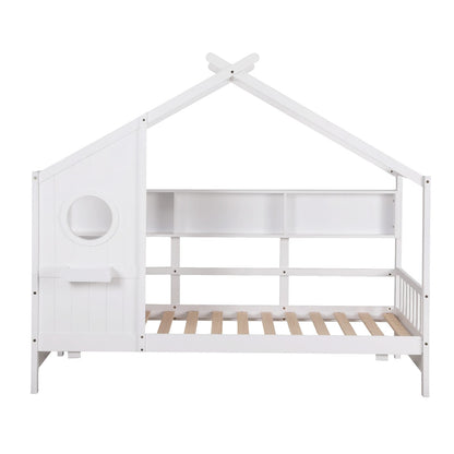 Kids Single Bed Frame White 195x99x170cm