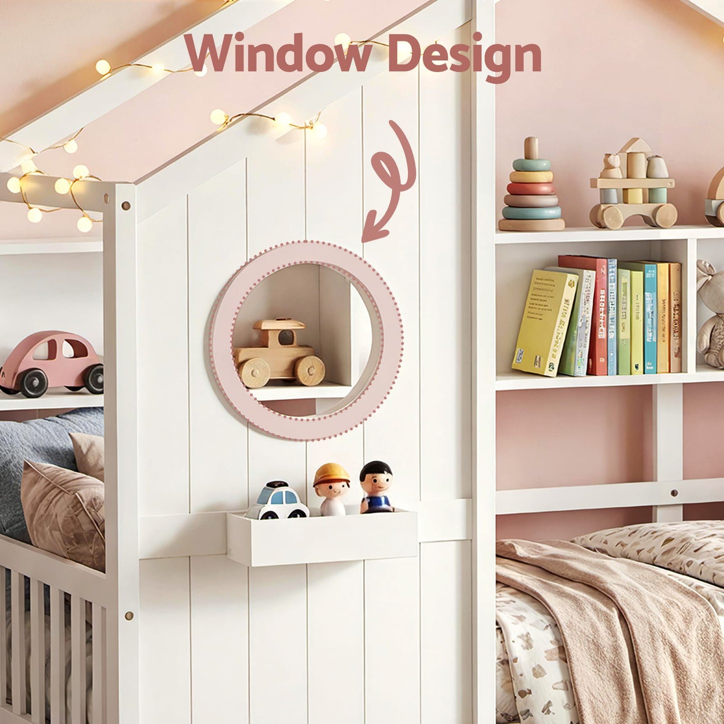 Kids Single Bed Frame White 195x99x170cm
