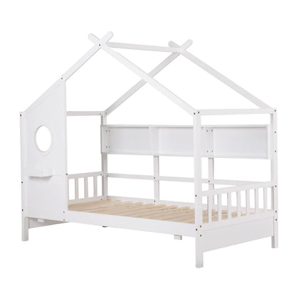 Kids Single Bed Frame White 195x99x170cm