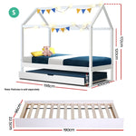 Wooden Bed Frame Single Size Mattress Base Pine Timber Platform White HOLY