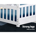 Bed Frame Wooden Kids House Frame White Rock