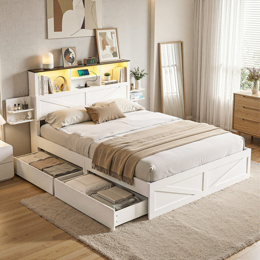 Double Bed Frame Storage 142x206x113cm