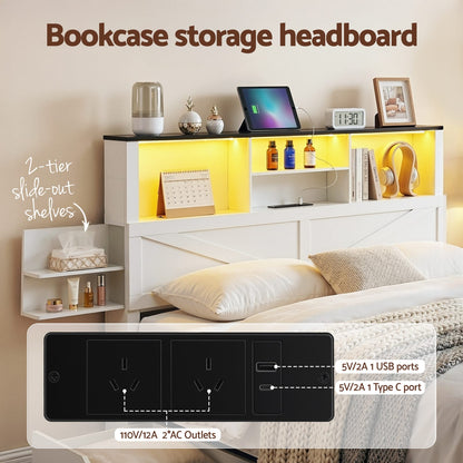 Double Bed Frame Storage 142x206x113cm