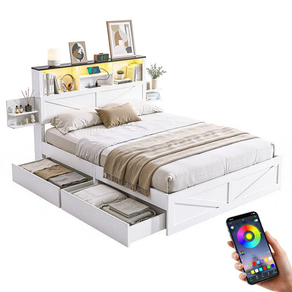 Double Bed Frame Storage 142x206x113cm
