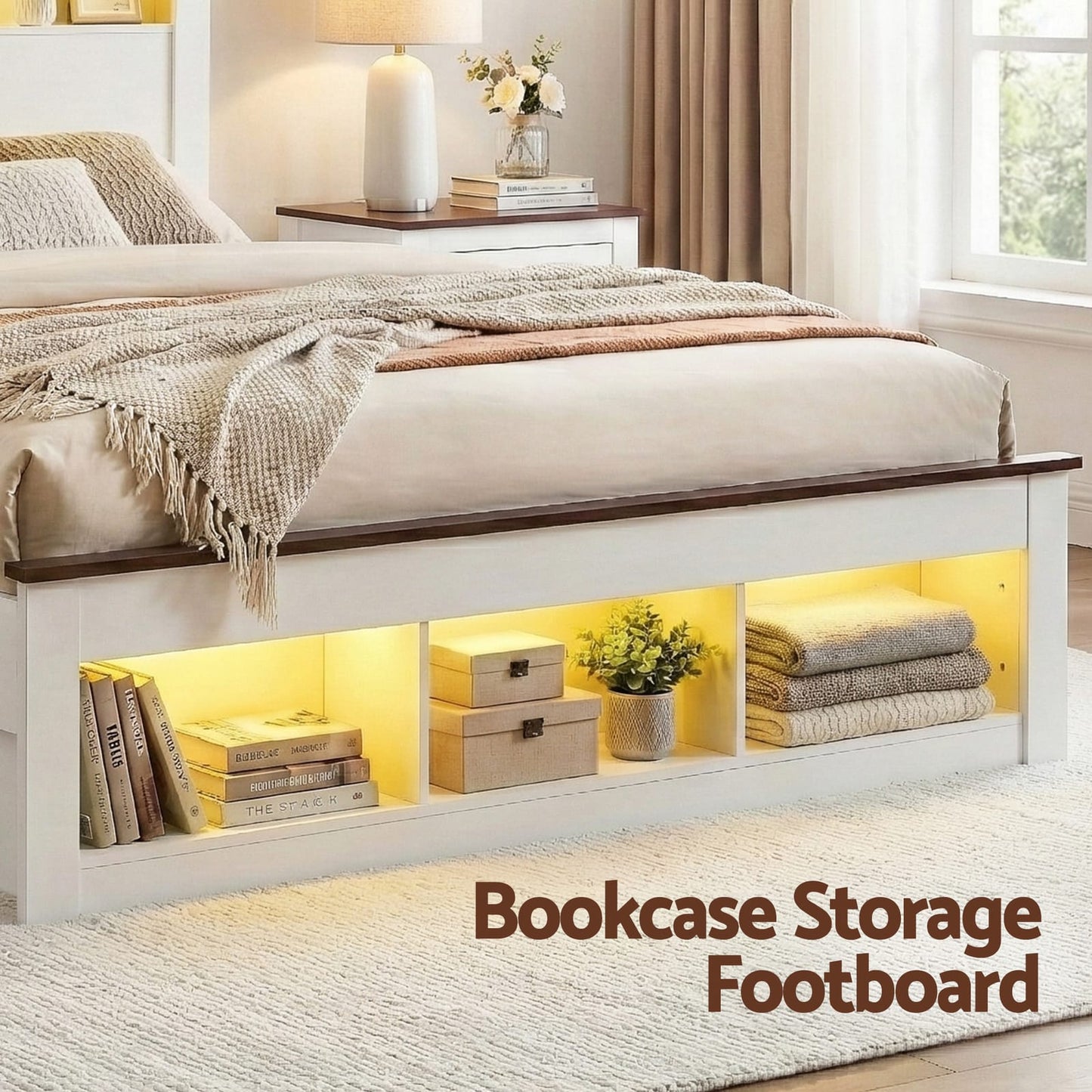 Queen Bed Frame Storage 225x158x120cm