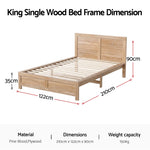 King Single Bed Frame Wooden Slat Base | HomeAndLiving