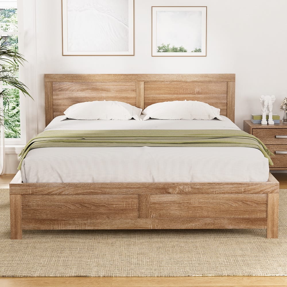 Queen Bed Frame Wooden Modern 168x208x90cm