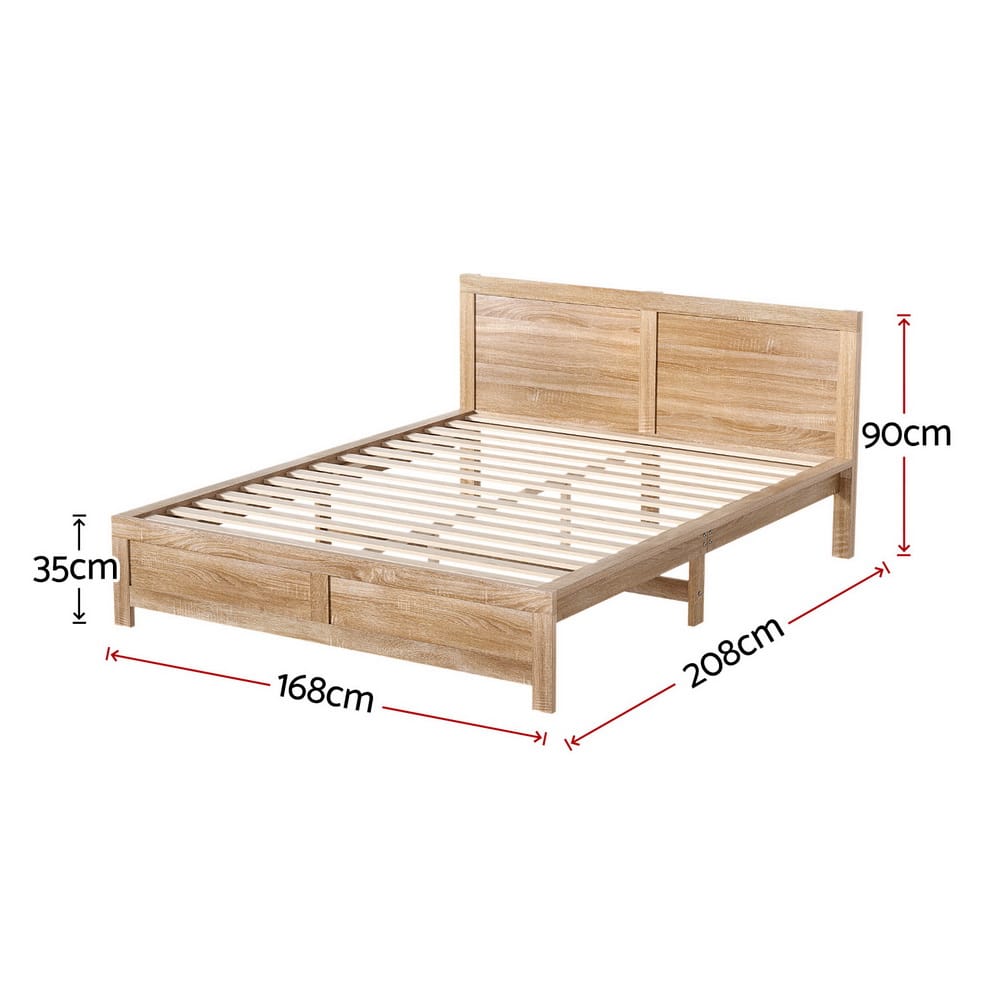 Queen Bed Frame Wooden Modern 168x208x90cm