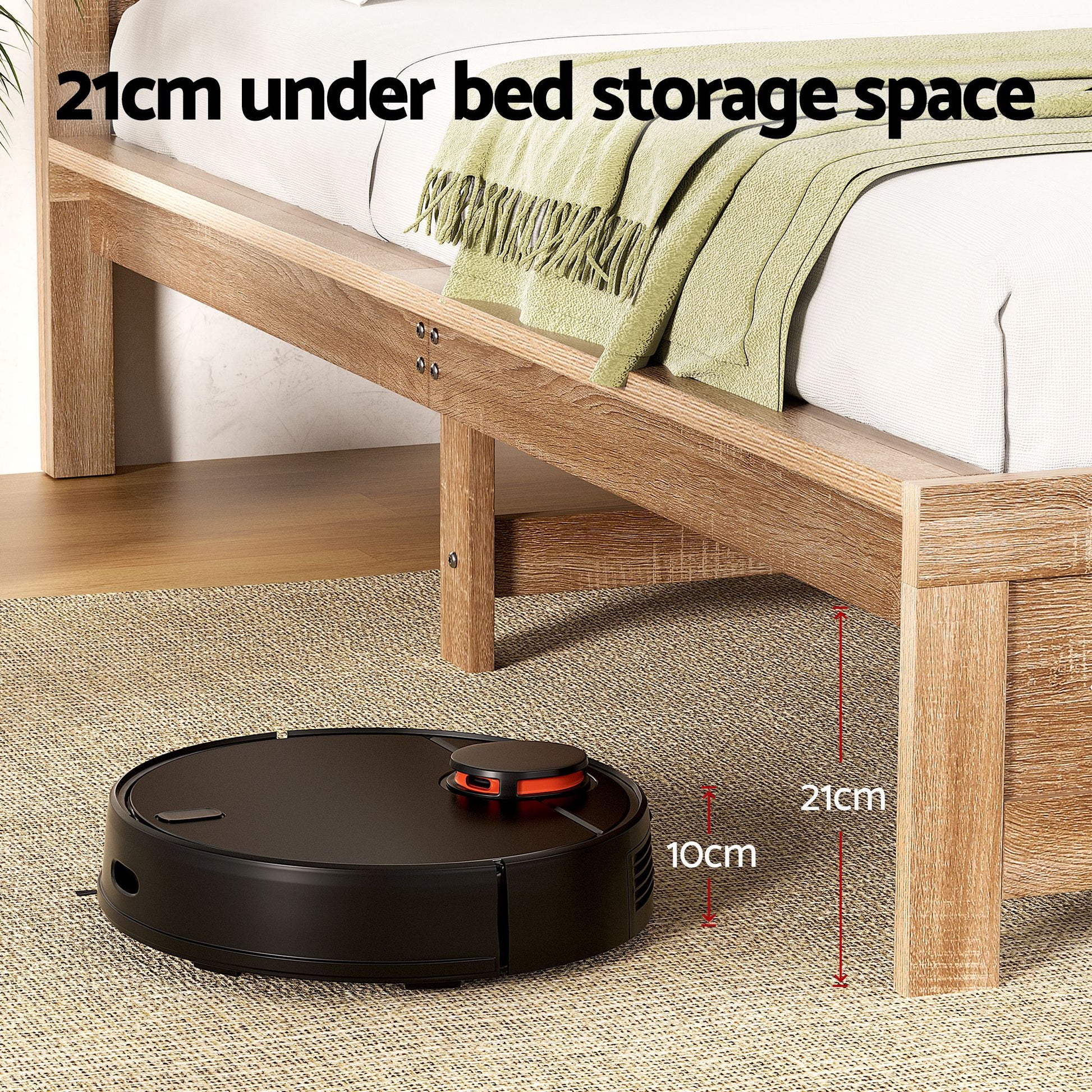 Single Bed Frame Wooden Walnut Finish | HomeAndLiving - 4
