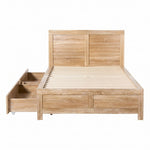 Single Bed Frame 2 Drawers Walnut Wooden | HomeAndLiving