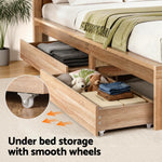 Single Bed Frame 2 Drawers Walnut Wooden | HomeAndLiving