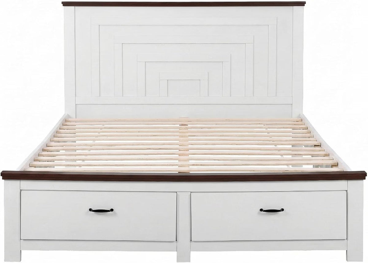 Double Bed Frame Set White 197x143x108cm