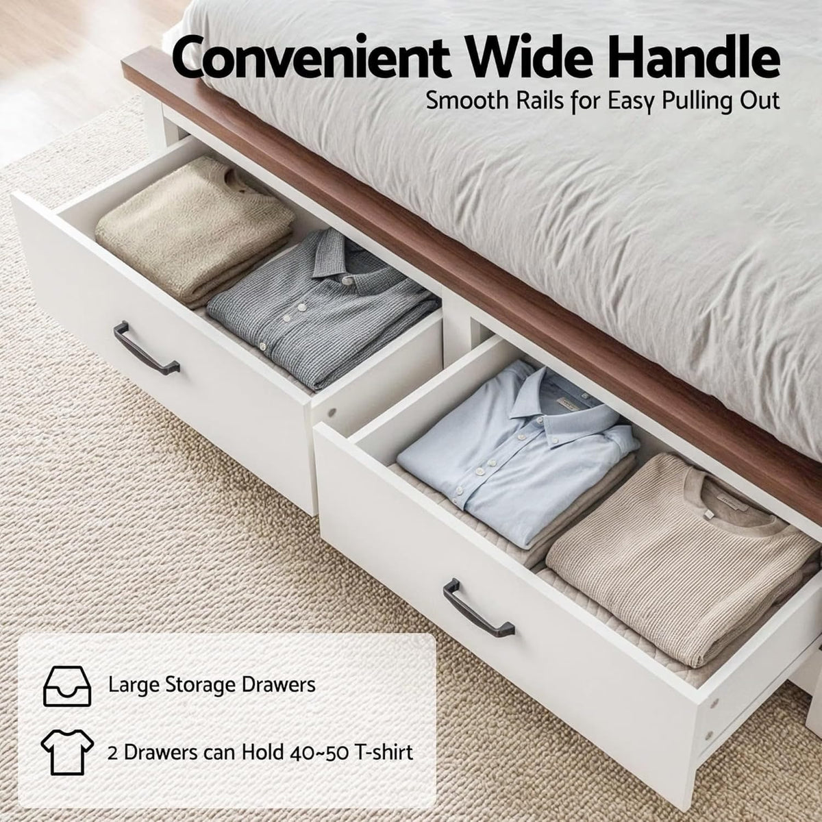 Queen Wooden Bed Frame Set 212x159x108cm