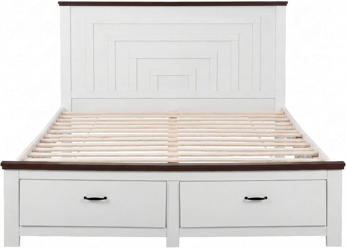Queen Wooden Bed Frame Set 212x159x108cm