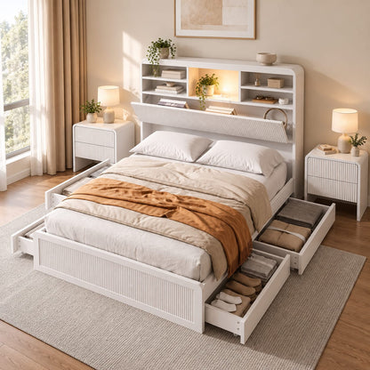 King Single Bed Frame Storage 101x40x15cm