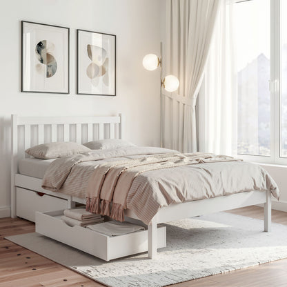 Bed Frame King Single Size Wooden Platform With 2 Storage Drawers