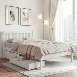 Bed Frame King Single Size Wooden Platform With 2 Storage Drawers