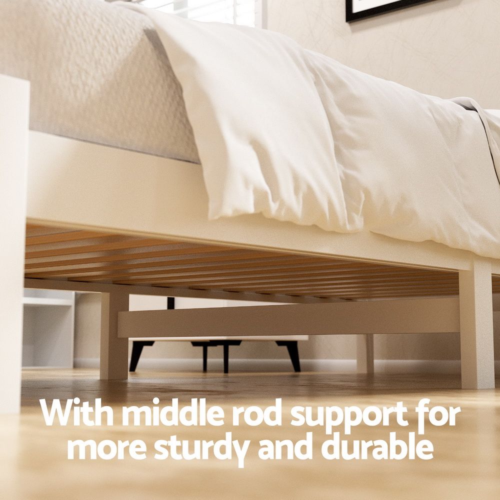 Bed Frame King Single Size Wooden Platform With 2 Storage Drawers - 4