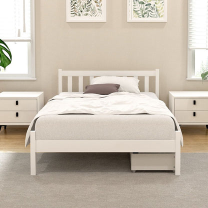 Bed Frame King Single Size Wooden Platform With 2 Storage Drawers - 7