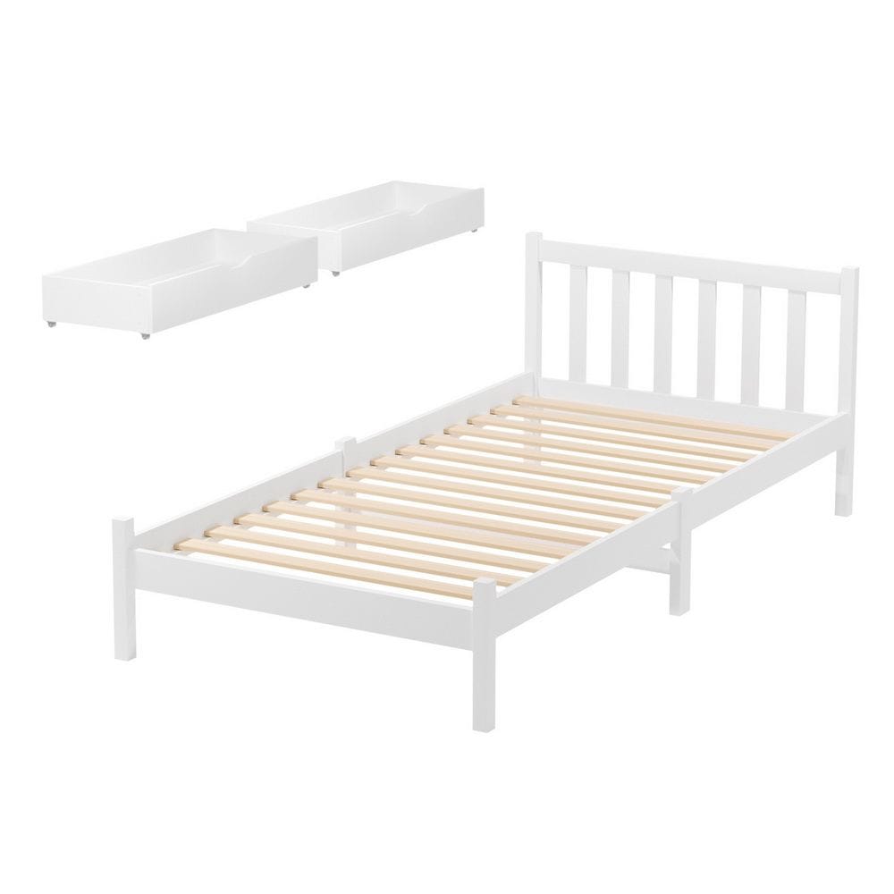 Single Bed Frame With Storage 198x98x69cm