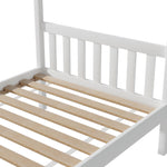 Bed Frame Wooden Base Kids Single Timber House Beds White