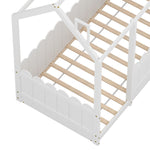 Bed Frame Wooden Kids House Single Frame White Kori
