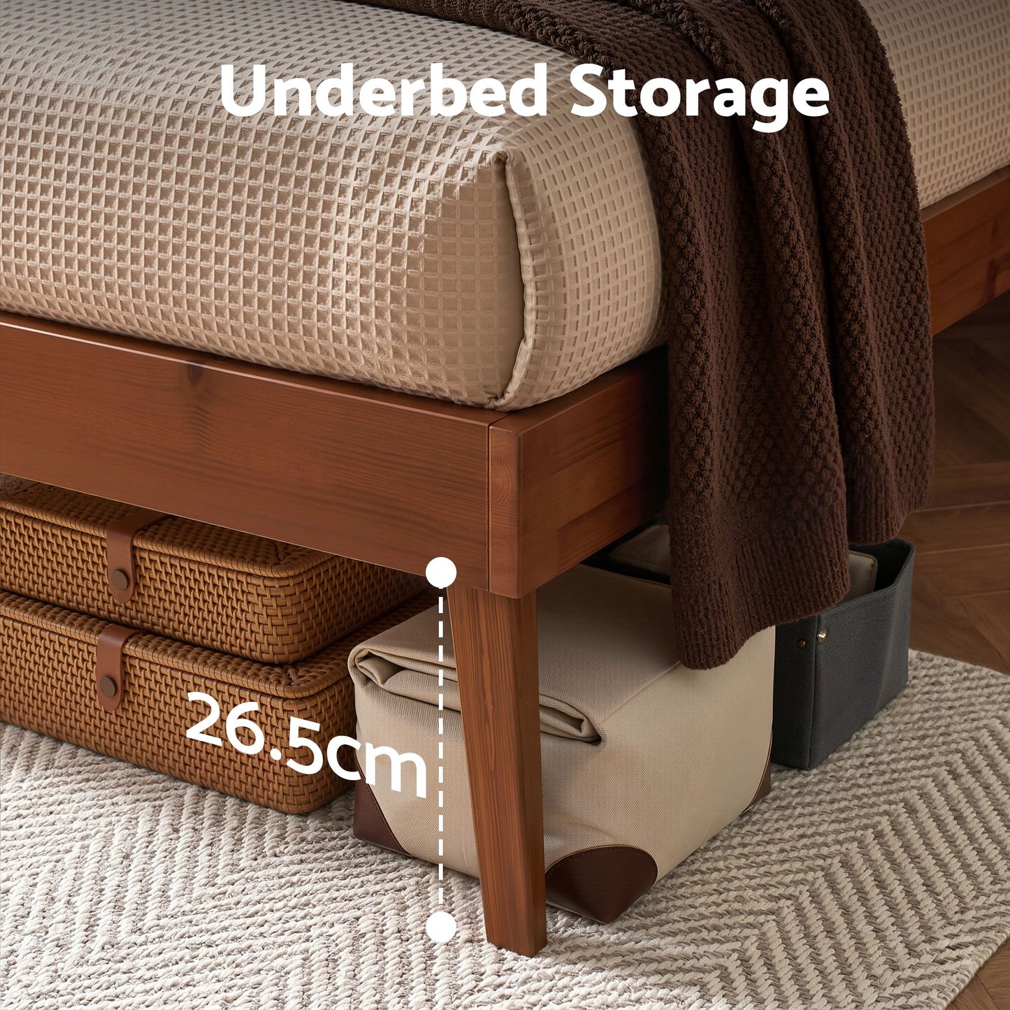 Queen Size Wooden Bed Frame - Splay
