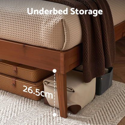 Single Size Wooden Bed Frame - Splay