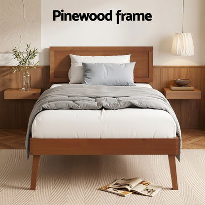 Single Size Wooden Bed Frame - Splay