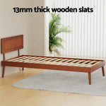Bed Frame Single Size Wooden Bed Base Walnut SPLAY