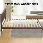 King Bed Frame Timber Base Platform Walnut Finish VISE