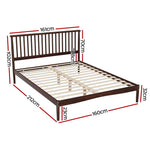 Elegant Walnut Double Bed Frame