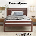 Bed Frame King Single/Double/Queen Size Wooden Walnut