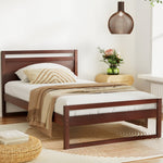 Bed Frame King Single/Double/Queen Size Wooden Walnut