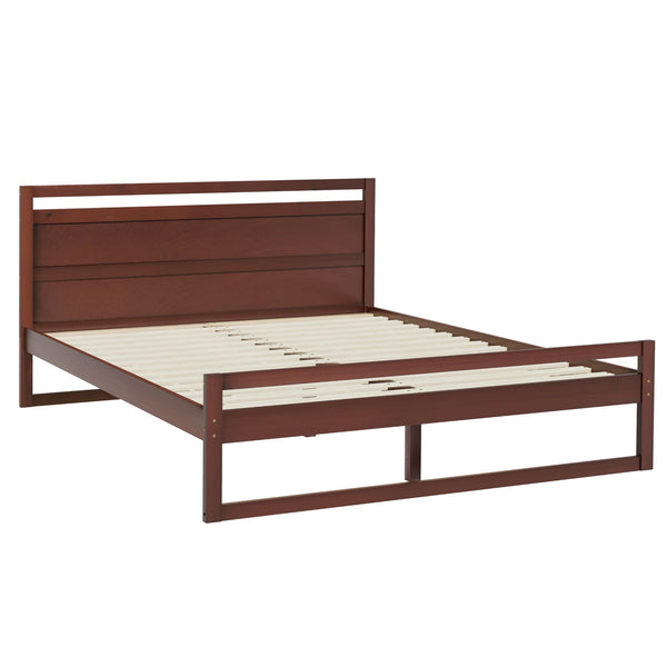  Bed Frame King Single/Double/Queen Size Wooden Walnut