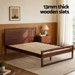 Bed Frame King Single/Double/Queen Size Wooden Walnut