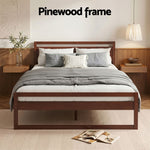 Bed Frame King Single/Double/Queen Size Wooden Walnut