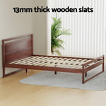 Bed Frame King Single/Double/Queen Size Wooden Walnut