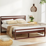 Bed Frame King Single/Double/Queen Size Wooden Walnut