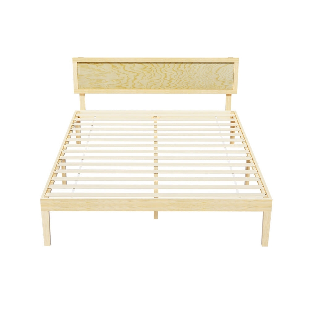Queen/Double Elegance Bed Frame with Timber Pine Platform