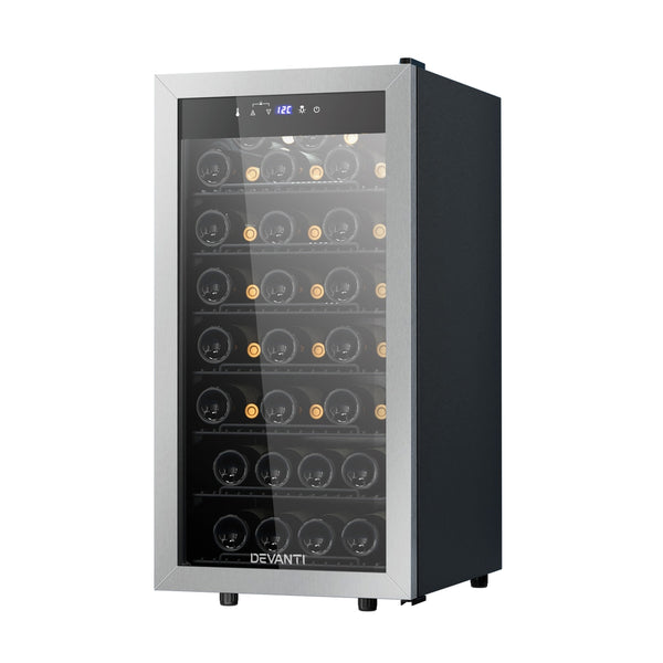  Devanti Wine Fridge Cooler 42 Bottles Premium Storage for Wine