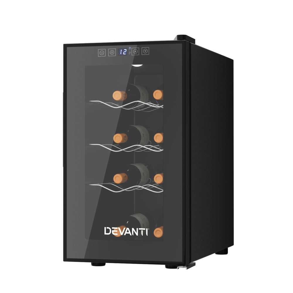 Devanti Wine Fridge Cooler 8 Bottles Compact and Efficient