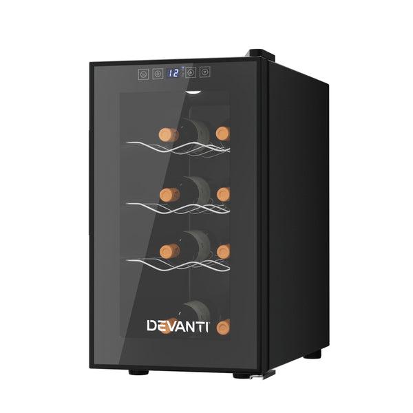  Devanti Wine Fridge Cooler 8 Bottles Compact and Efficient