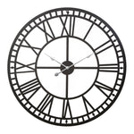 80Cm Wall Clock Large Roman Numerals Metal Black